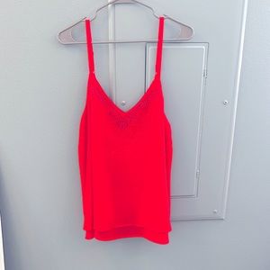 Red Dress Tank w/ Floral neckline detail